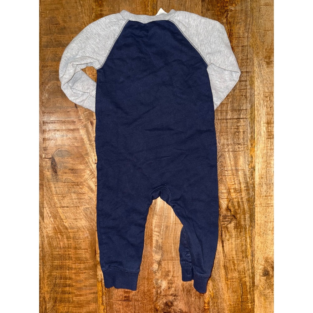 Carters Baby Boys Navy Gray Perfect Gentleman Long Sleeve Romper 24 Months - Picture 3 of 5